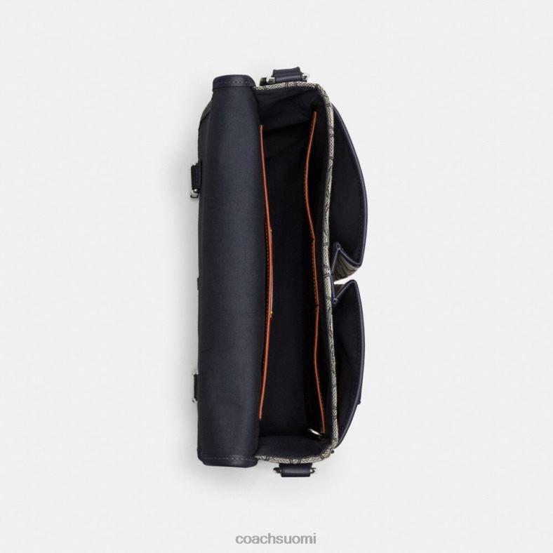 Coach miehet League messenger bag signature jacquard keskiyön laivasto VF6B6664