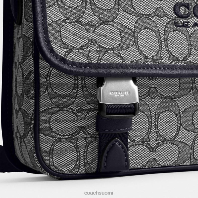 Coach miehet League messenger bag signature jacquard keskiyön laivasto VF6B6664