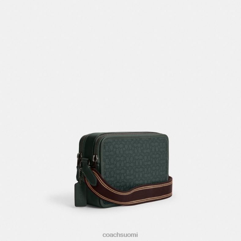 Coach miehet charter crossbody 24 mikrosignature jacquard amazonin vihreä VF6B6662