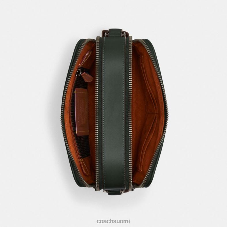 Coach miehet charter crossbody 24 mikrosignature jacquard amazonin vihreä VF6B6662