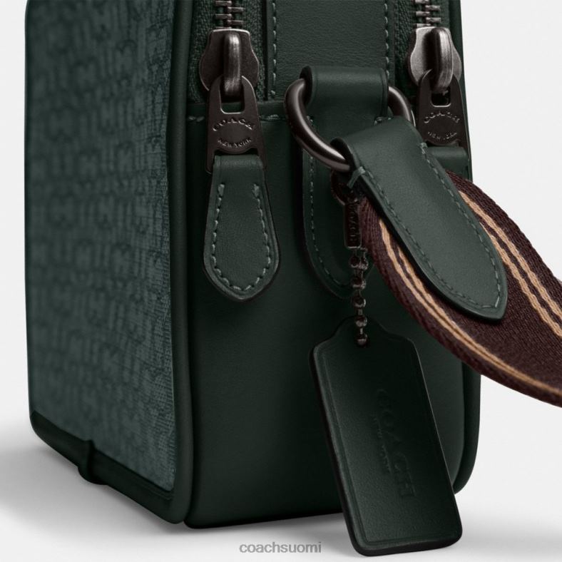 Coach miehet charter crossbody 24 mikrosignature jacquard amazonin vihreä VF6B6662