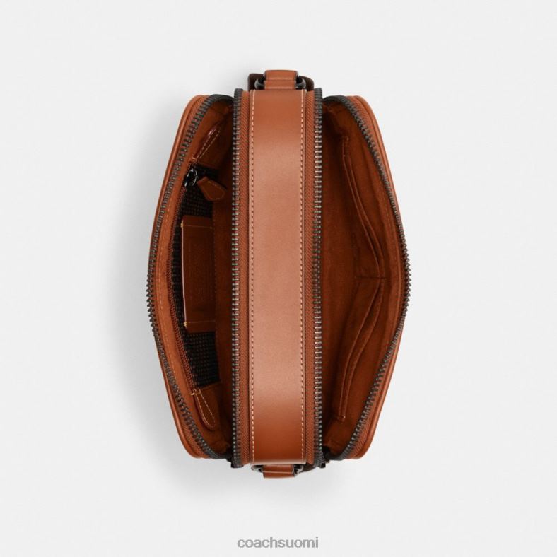 Coach miehet charter crossbody 24 mikrosignature jacquard kaakao/kiillotettu meripihka VF6B6663