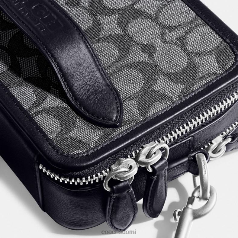 Coach miehet charter crossbody signature jacquard keskiyön laivasto VF6B6667