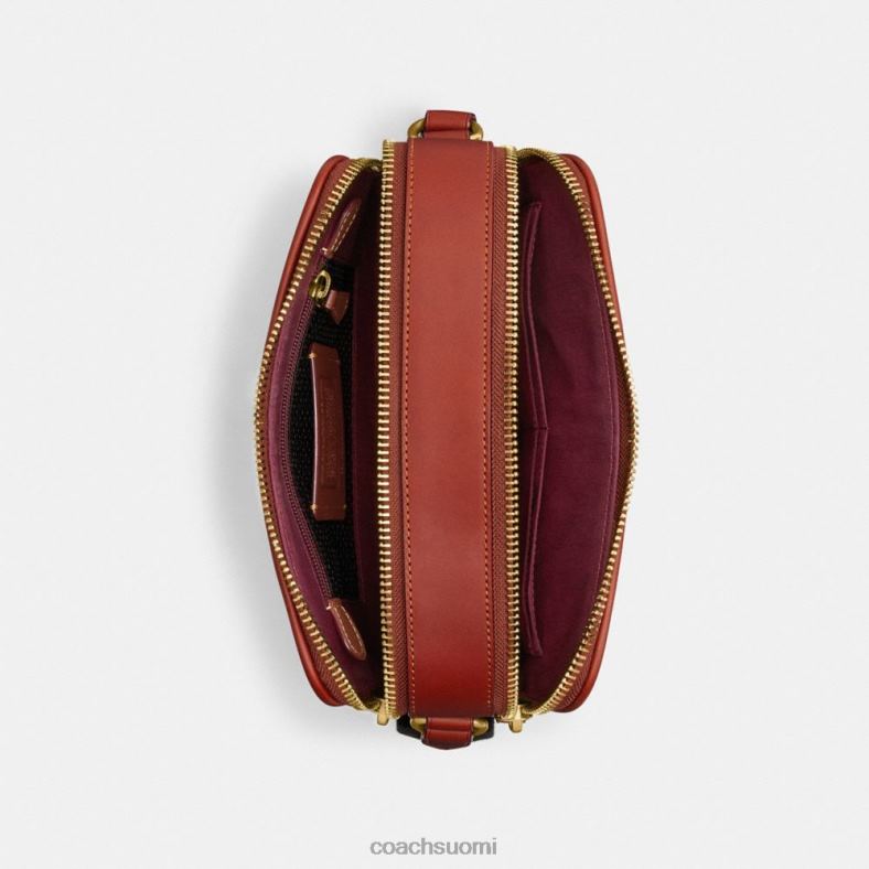 Coach miehet cosmic linja-auto charter crossbody 24 signature canvas ja paikat tan/rust multi VF6B6652