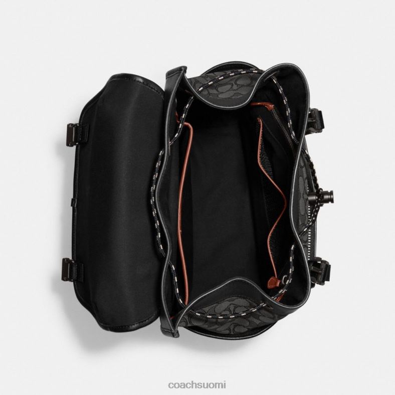 Coach miehet League läppäreppu tunnusomaista jakardia hiili/musta VF6B6684