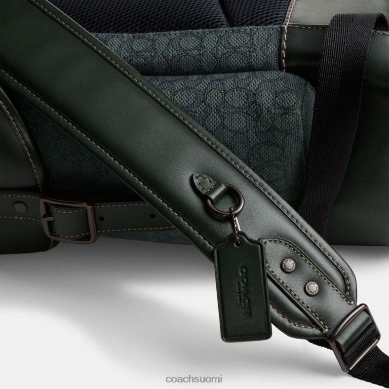 Coach miehet kiinnitysreppu mikrosignature jacquard -väriä amazonin vihreä VF6B6682