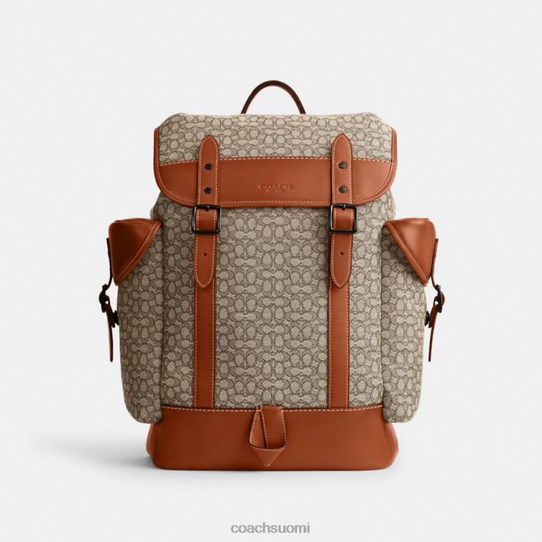 Coach miehet kiinnitysreppu mikrosignature jacquard -väriä kaakao/kiillotettu meripihka VF6B6683