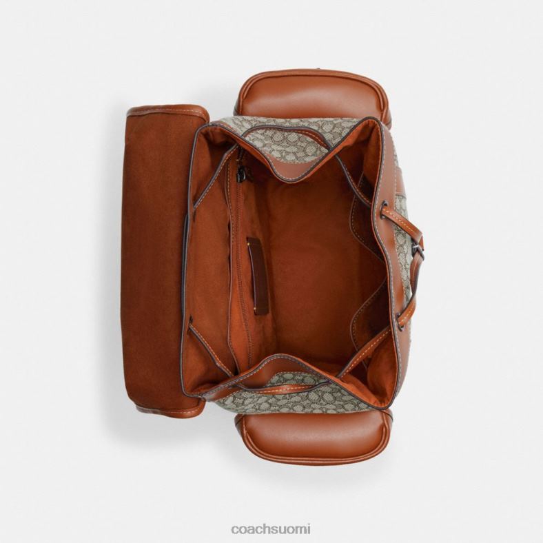 Coach miehet kiinnitysreppu mikrosignature jacquard -väriä kaakao/kiillotettu meripihka VF6B6683