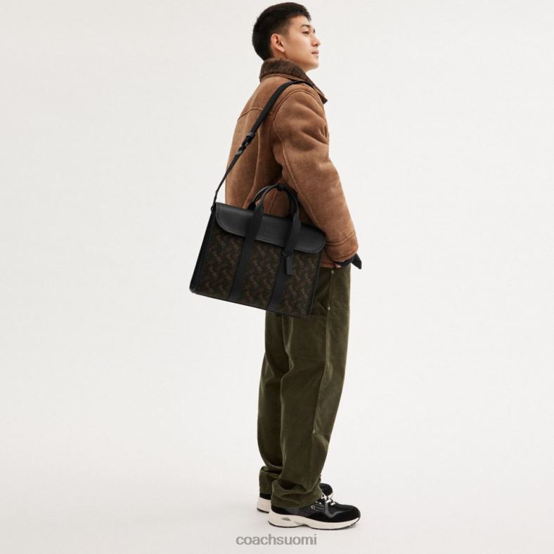 Coach miehet gotham-portfolio hevos- ja vaunupainatuksella tryffeli VF6B6619