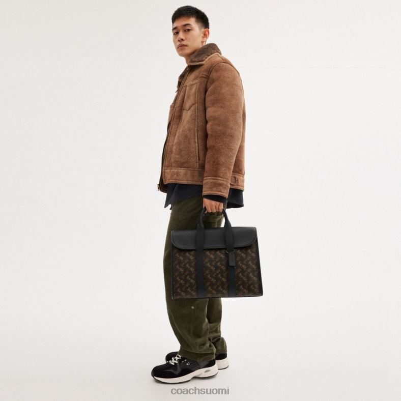 Coach miehet gotham-portfolio hevos- ja vaunupainatuksella tryffeli VF6B6619