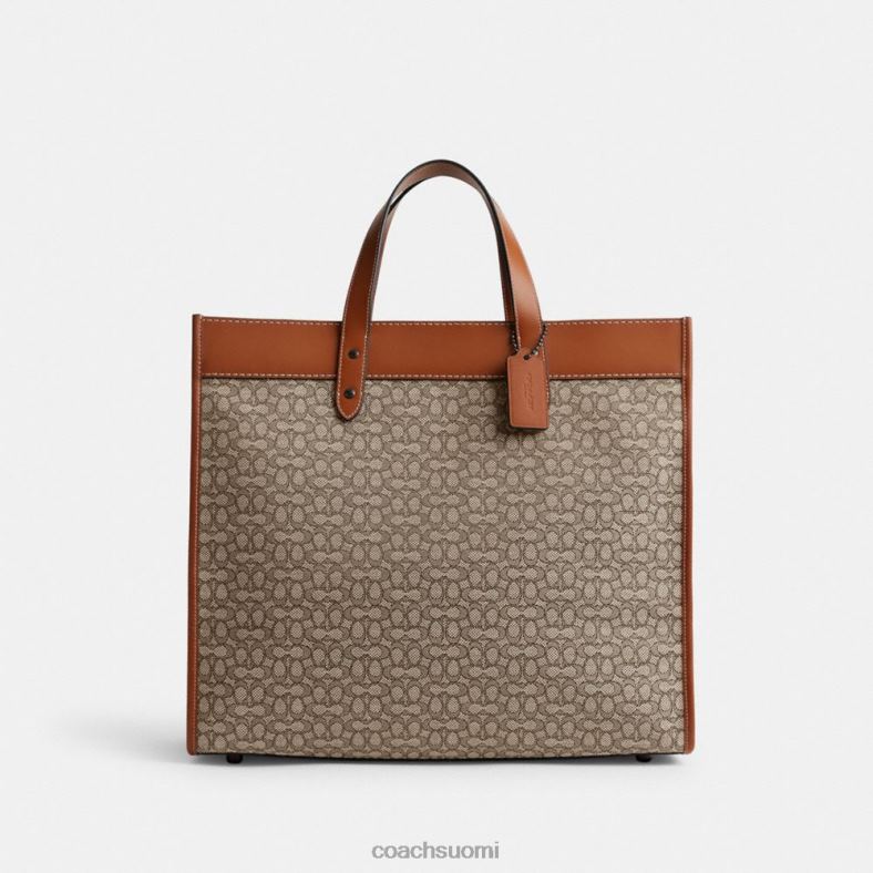 Coach miehet kenttälaukku 40 mikrosignature jacquard -väriä kaakao/kiillotettu meripihka VF6B6636