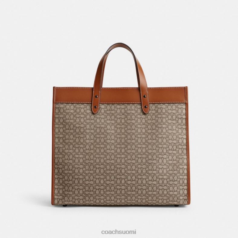 Coach miehet kenttälaukku 40 mikrosignature jacquard -väriä kaakao/kiillotettu meripihka VF6B6636