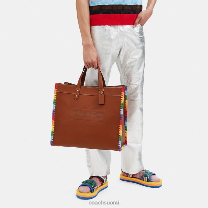 Coach miehet kenttälaukku 40 sateenkaarivirkkauksella kiillotettu meripihka monivärinen VF6B6642