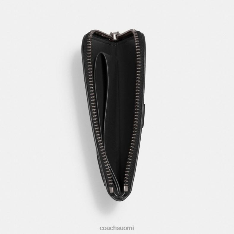 Coach miehet 3-in-1 l-vetoketjullinen lompakko tunnuskankaalla musta/hiili VF6B6711