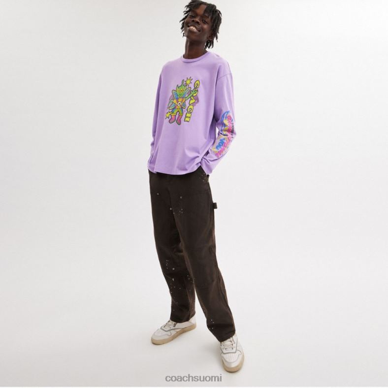 Coach miehet cosmic coach pitkähihainen t-paita violetti multi VF6B6770