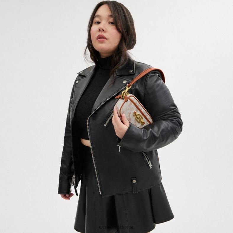 Coach naiset avery olkalaukku hevos- ja vaunupainatuksella b4/liitukiillotettu keltainen VF6B6213