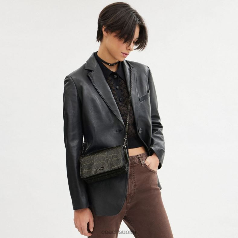 Coach naiset bea crossbody käärmeennahkainen v5/army green VF6B6222