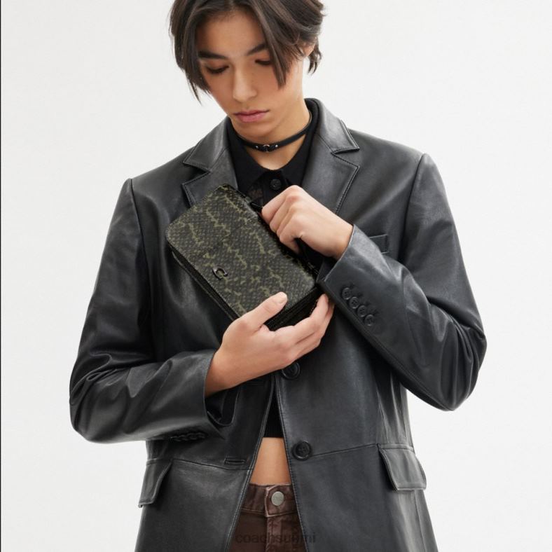 Coach naiset bea crossbody käärmeennahkainen v5/army green VF6B6222