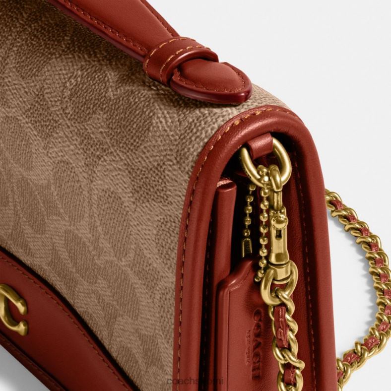 Coach naiset bea crossbody signature canvas b4/ruskea ruoste VF6B6244