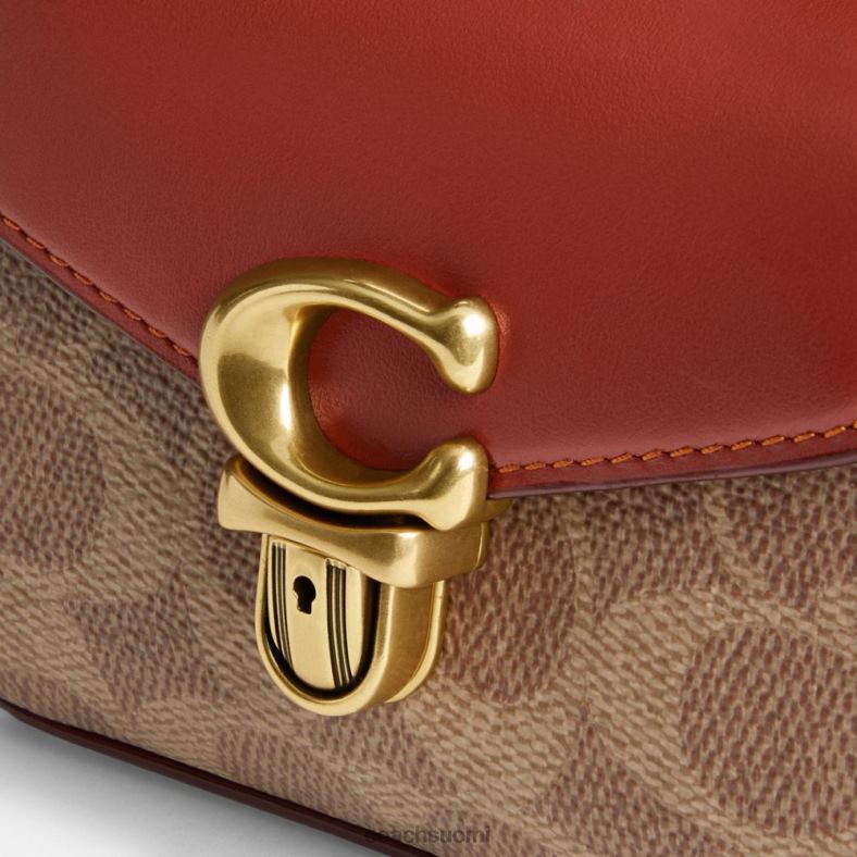 Coach naiset sammy-yläkahva tunnuskankaasta b4/ruskea ruoste VF6B6210