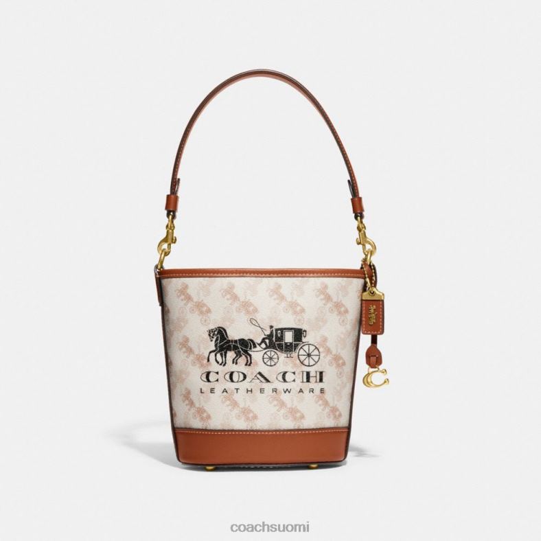 Coach naiset dakota bucket bag 16 hevos- ja vaunupainatuksella b4/liitukiillotettu keltainen VF6B620