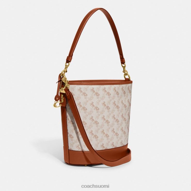 Coach naiset dakota ämpärilaukku hevos- ja vaunupainatuksella b4/liitukiillotettu keltainen VF6B623