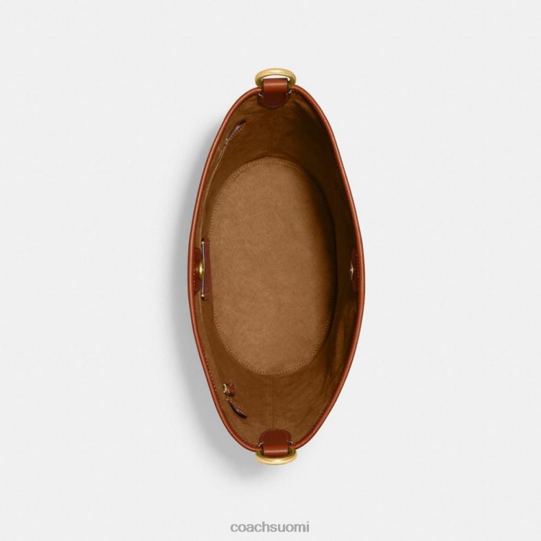 Coach naiset dakota ämpärilaukku hevos- ja vaunupainatuksella b4/liitukiillotettu keltainen VF6B623