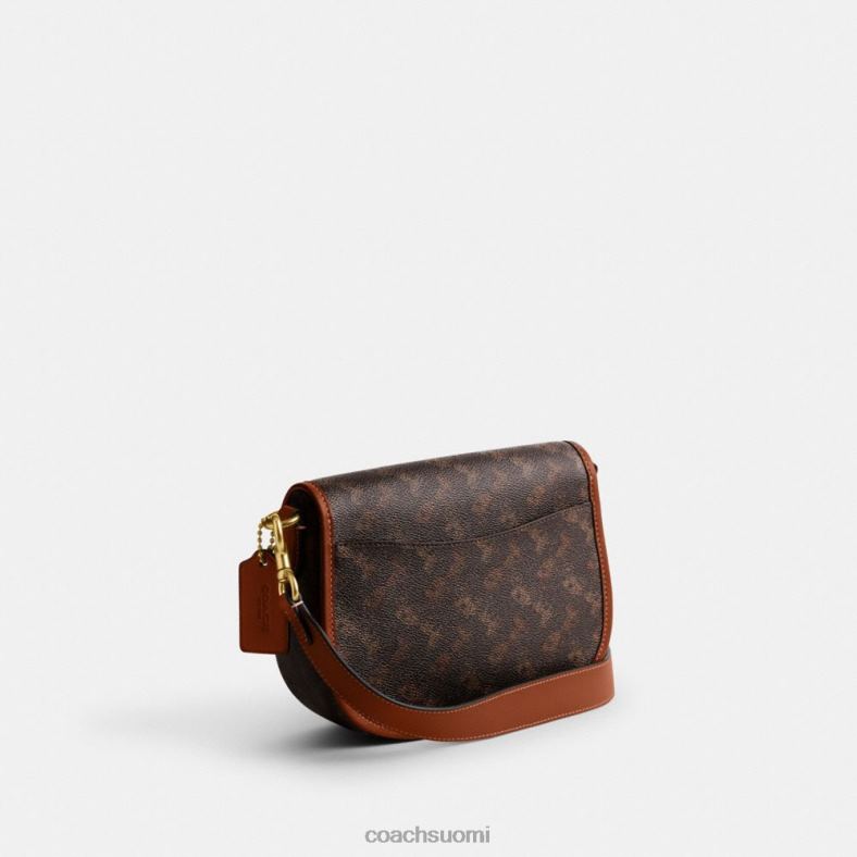 Coach naiset harley crossbody laukku hevosen ja vaunujen painatuksella b4/tryffeleillä kiillotettu meripihka VF6B624