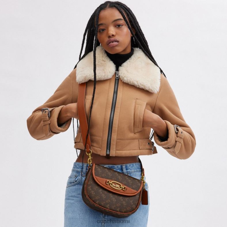 Coach naiset harley crossbody laukku hevosen ja vaunujen painatuksella b4/tryffeleillä kiillotettu meripihka VF6B624