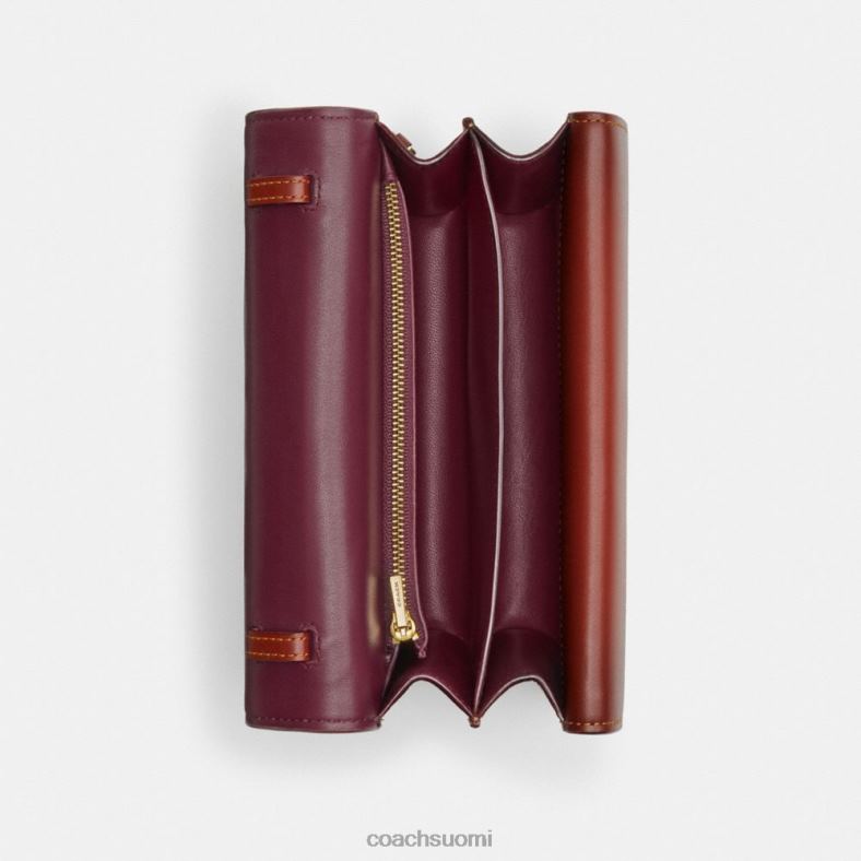 Coach naiset Idol-laukku omaleimaisesta kankaasta käärmeennahkaisilla yksityiskohdilla b4/ruskea ruoste VF6B646