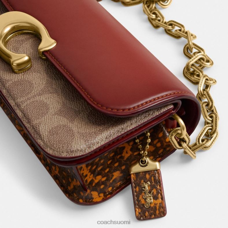 Coach naiset idol laukku 23 tunnuskankaalla käärmeennahkaisella yksityiskohdalla b4/ruskea ruoste VF6B636