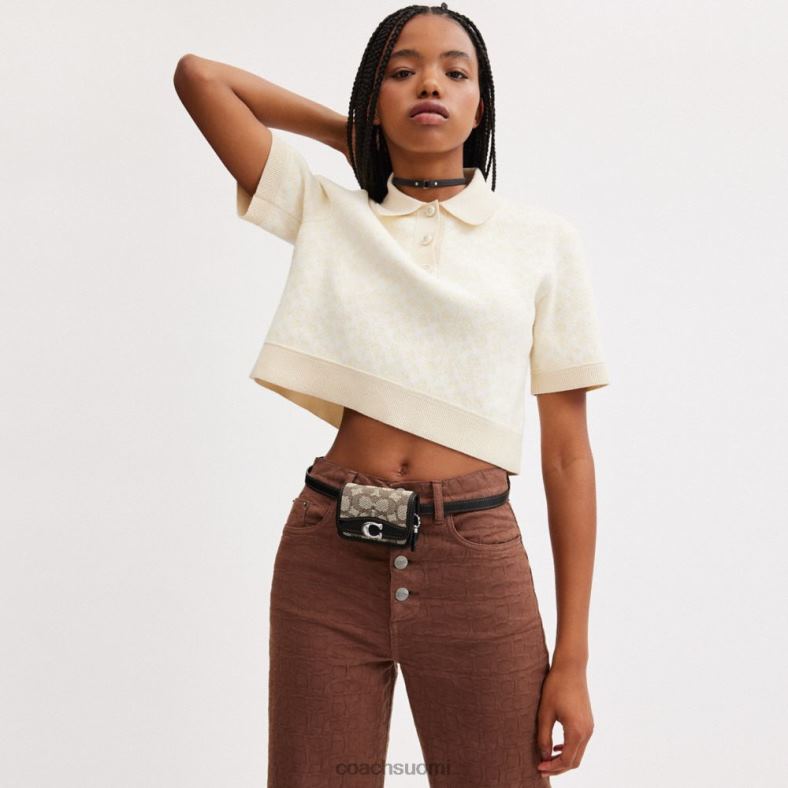 Coach naiset bandit-korttikotelon vyölaukku tunnusomaista jakardia lh/kaakaomusta VF6B6191