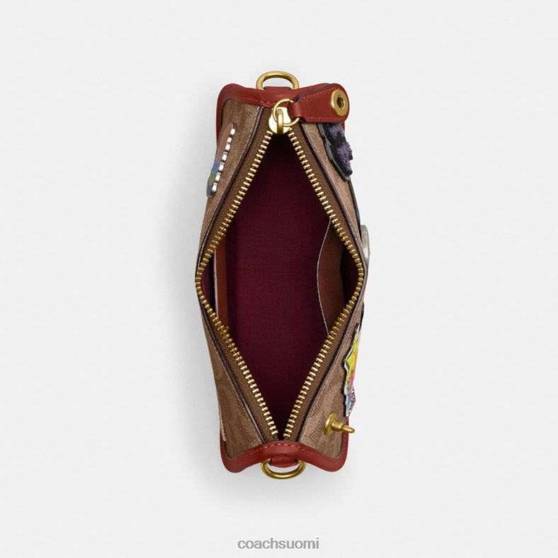 Coach naiset cosmic coach swinger 20 merkkikankaalla ja laastareilla b4/tan rust multi VF6B6186