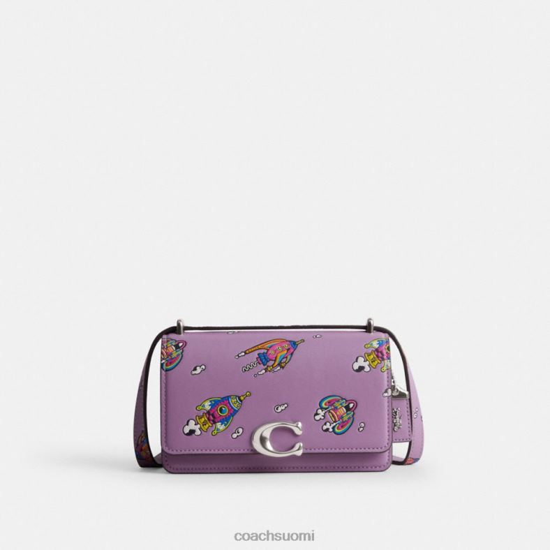 Coach naiset kosminen valmentaja bandiitin crossbody rakettiprintillä lh/violetti orkidea moni VF6B6185