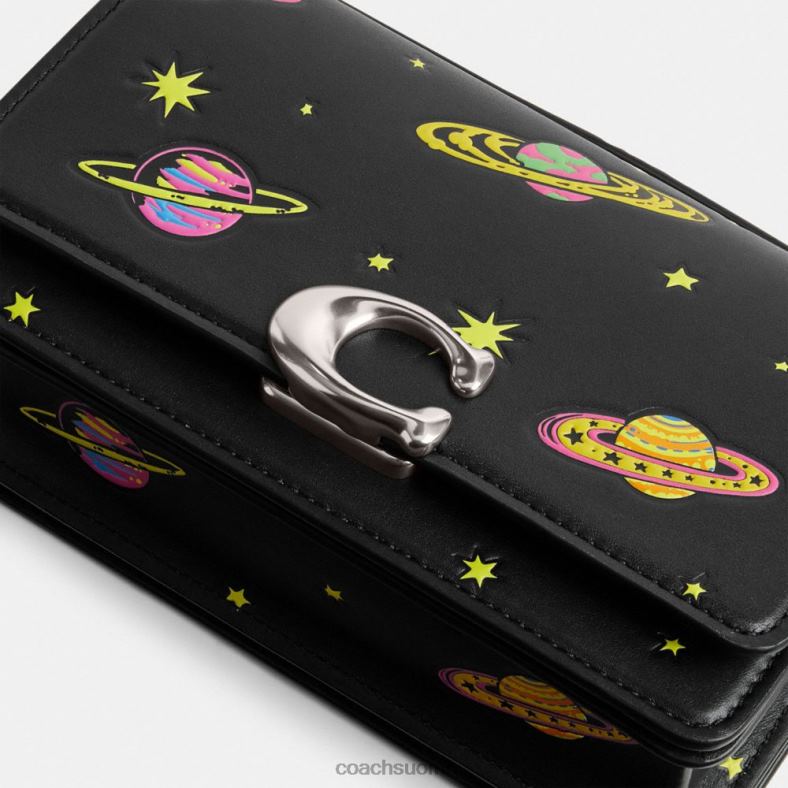 Coach naiset kosminen valmentaja rosvo crossbody planeettaprintillä lh/musta monitoimi VF6B6187