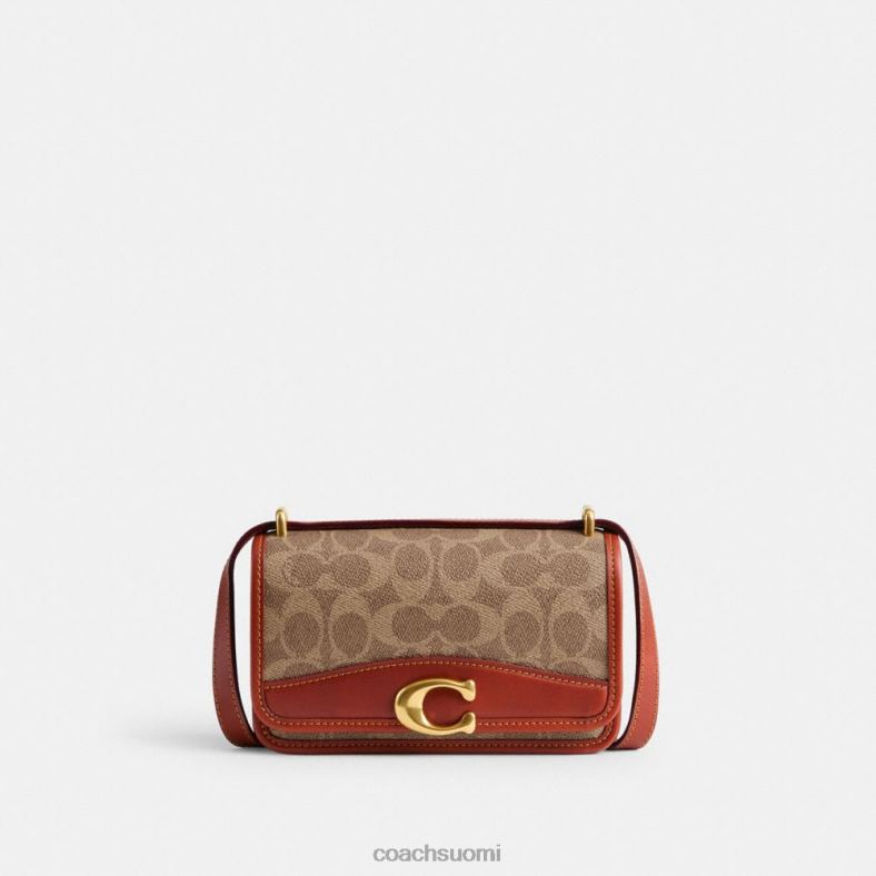 Coach naiset valmentaja x minttu + orjarosvo crossbody allekirjoituskankaalla b4/ruskea ruoste VF6B6181