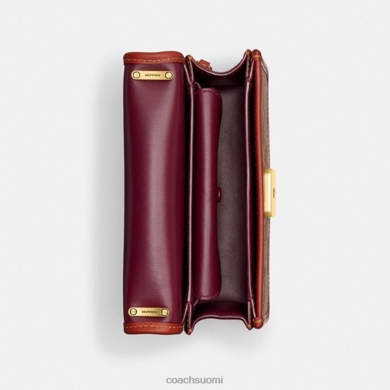 Coach naiset valmentaja x minttu + orjarosvo crossbody allekirjoituskankaalla b4/ruskea ruoste VF6B6181