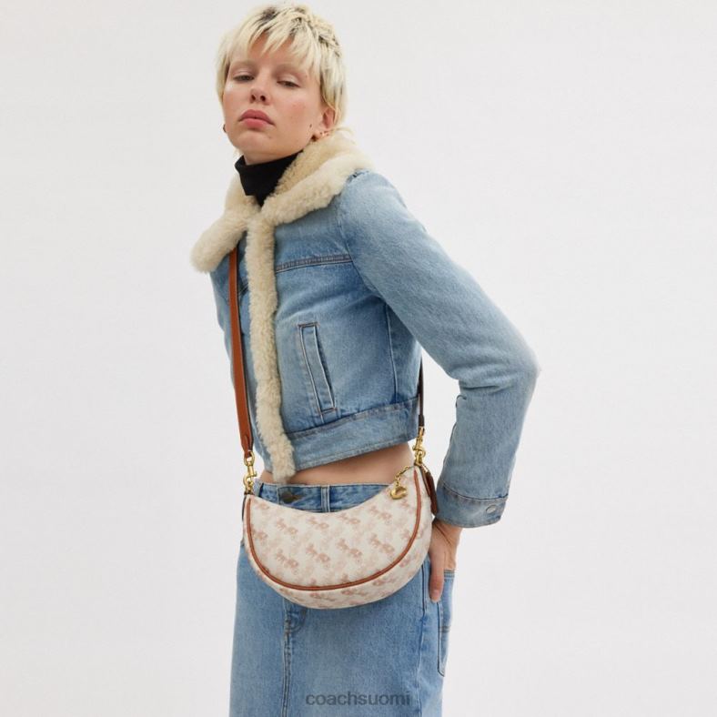 Coach naiset mira olkalaukku hevosen ja vaunujen painatuksella b4/liitukiillotettu keltainen VF6B655