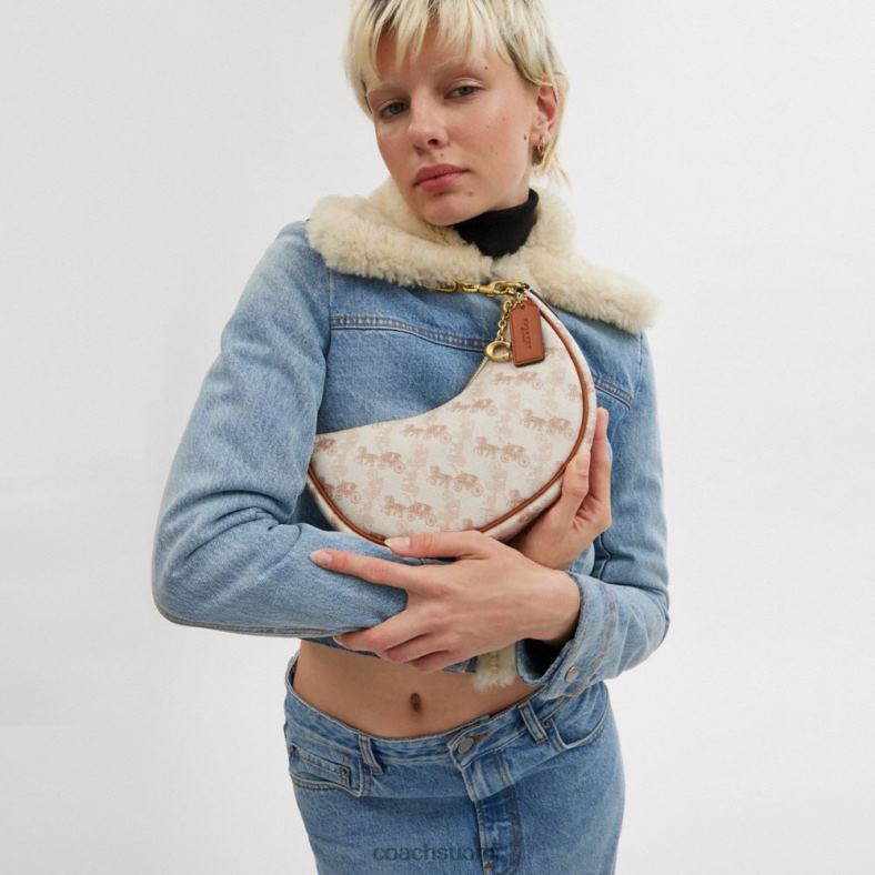 Coach naiset mira olkalaukku hevosen ja vaunujen painatuksella b4/liitukiillotettu keltainen VF6B655