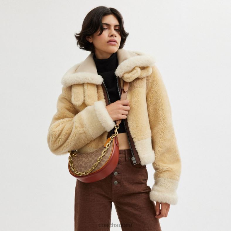 Coach naiset mira olkalaukku omaleimaiselle kankaalle b4/ruskea ruoste VF6B654