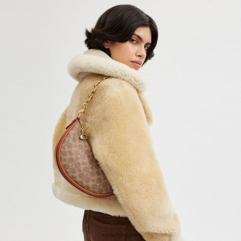 Coach naiset mira olkalaukku omaleimaiselle kankaalle b4/ruskea ruoste VF6B654