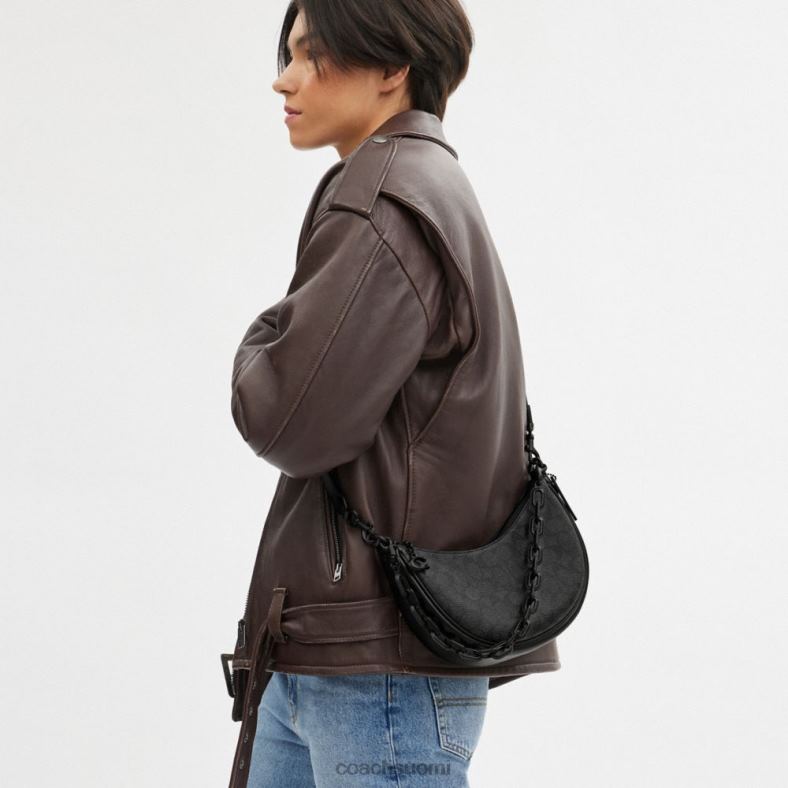 Coach naiset mira olkalaukku omaleimaiselle kankaalle mw/hiili/musta VF6B652