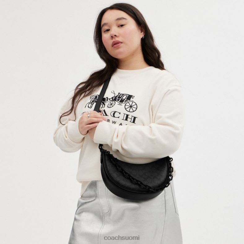 Coach naiset mira olkalaukku omaleimaiselle kankaalle mw/hiili/musta VF6B652