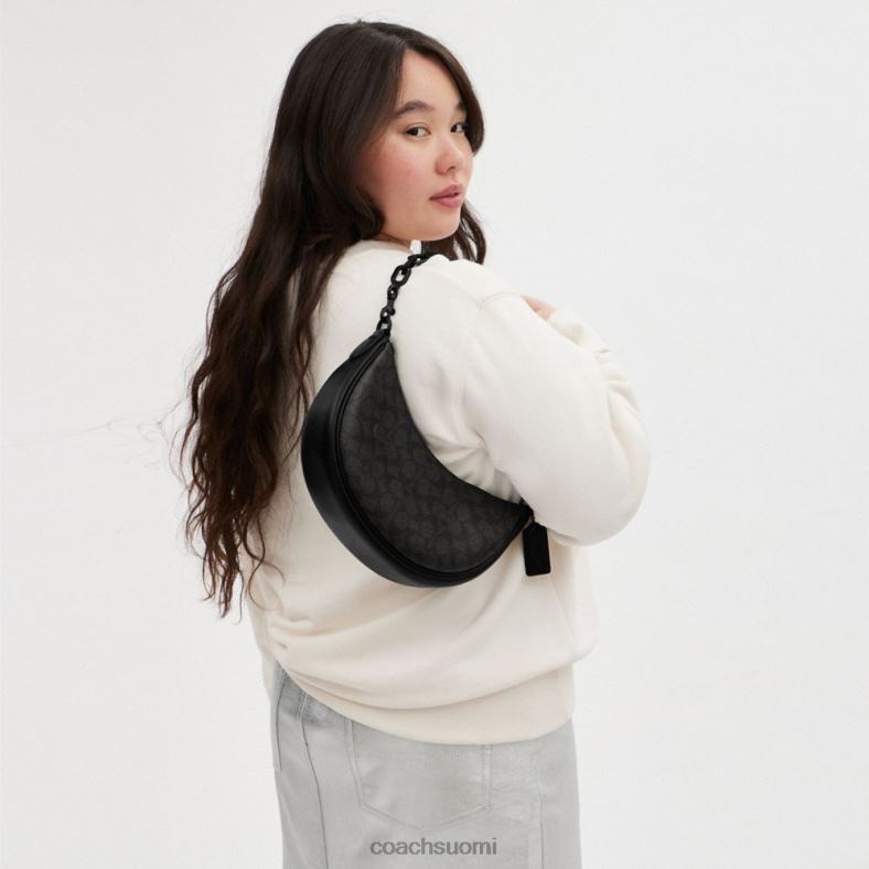 Coach naiset mira olkalaukku omaleimaiselle kankaalle mw/hiili/musta VF6B652