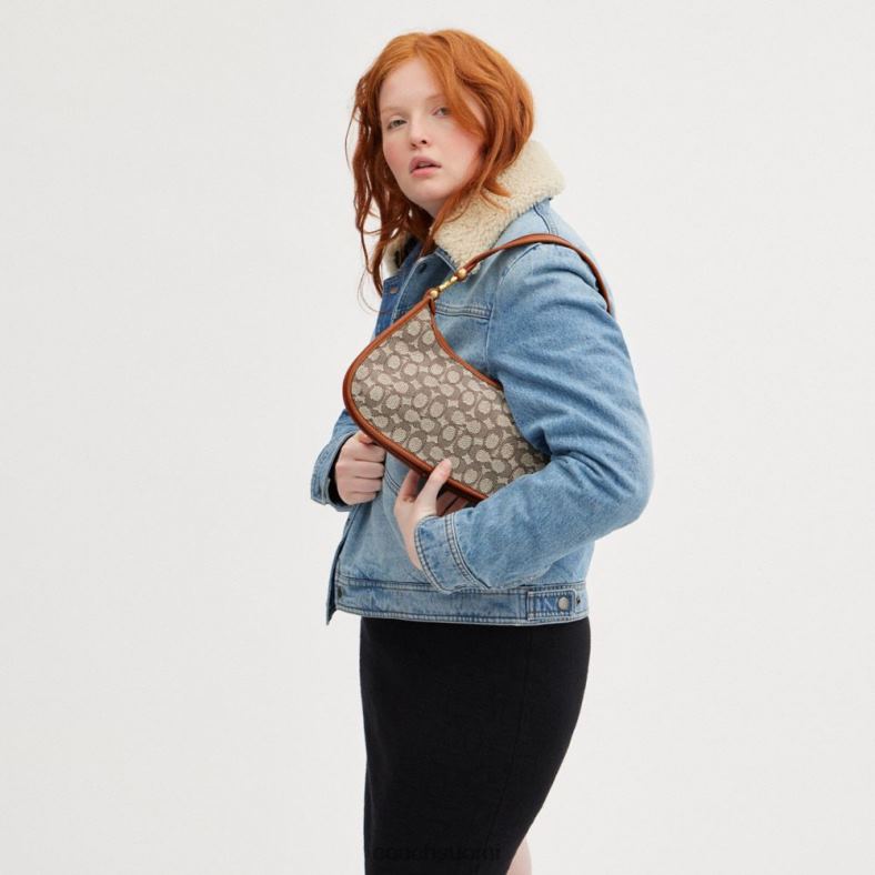 Coach naiset eve-olkalaukku jacquard-tekstiiliä b4/kaakaokiillotettu amb VF6B6273