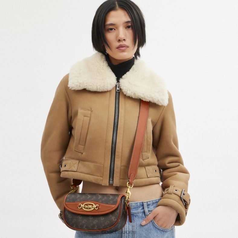 Coach naiset harley olkalaukku 23 hevos- ja vaunupainatuksella b4/tryffeleillä kiillotettu meripihka VF6B6263