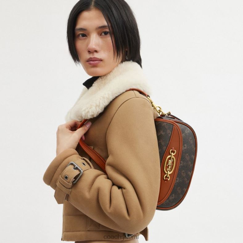 Coach naiset harley olkalaukku 23 hevos- ja vaunupainatuksella b4/tryffeleillä kiillotettu meripihka VF6B6263