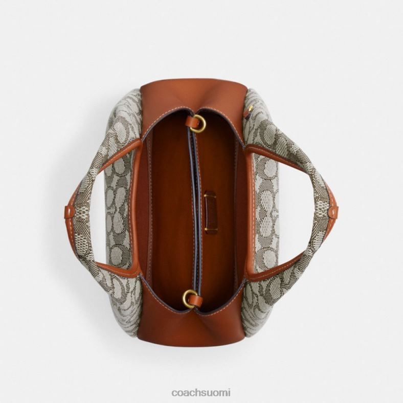 Coach naiset lana olkalaukku 23 tunnusomaista jakardia b4/kaakaokiillotettu amb VF6B6272