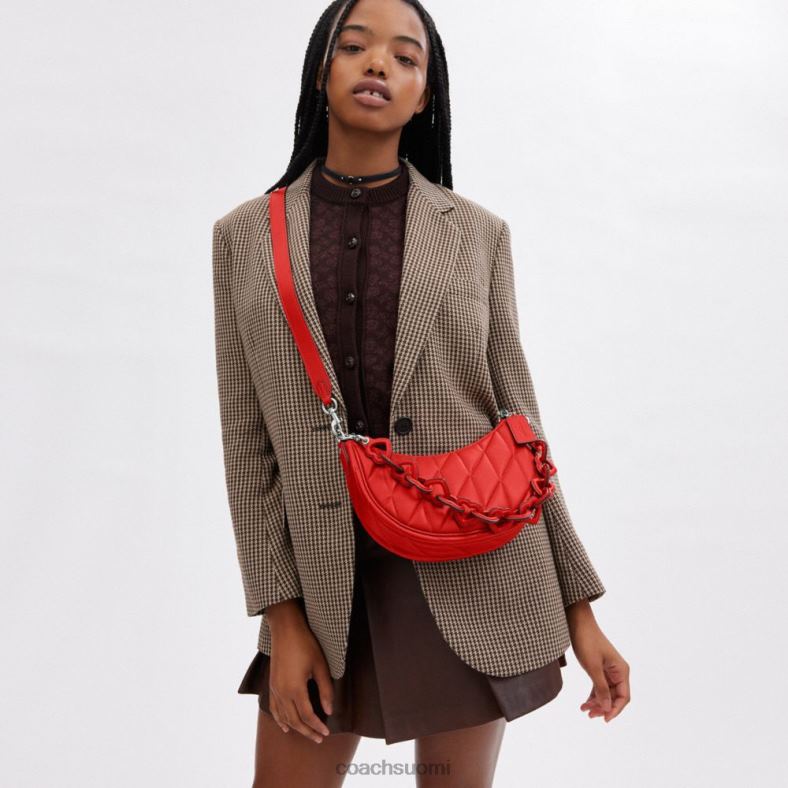 Coach naiset mira olkalaukku tyynytikkauksella ja sydänhihnalla lh/sport punainen VF6B6256