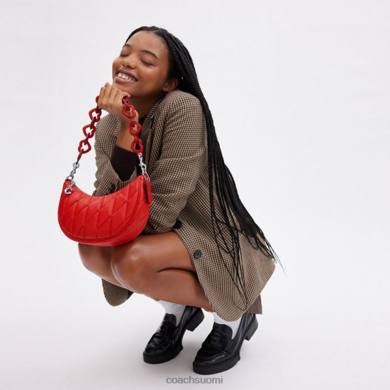 Coach naiset mira olkalaukku tyynytikkauksella ja sydänhihnalla lh/sport punainen VF6B6256